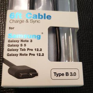 NWT Just Wireless 6 ft. Cable for Samsung Type B 3.0